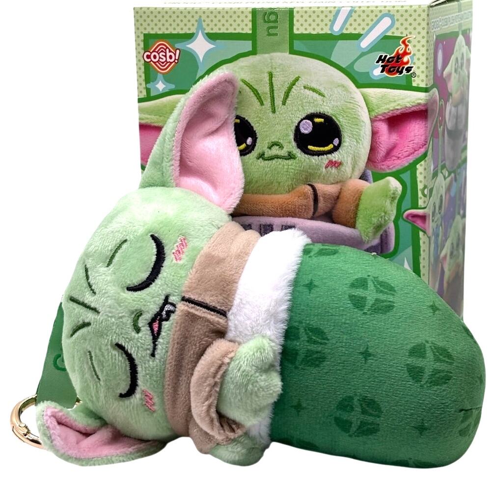 Disney x Star Wars x Cosbi Mandalorian & Grogu Plush Key/Charm, Sleeping, New